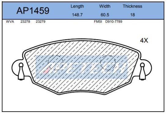 DİSK BALATA ÖN AP1459 MONDEO-III (00-07) JAGUAR X-TYPE resmi