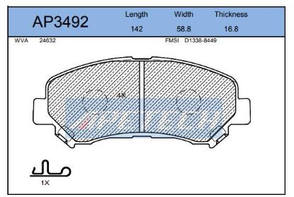 DİSK BALATA ÖN AP3492 QASHQAI 1.5 2.0 DCI (07-) KOLEOS 2.0 DCI (08-) resmi