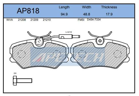 DİSK BALATA ÖN AP818 P405 1.8İ 2.0İ KABLOLU resmi