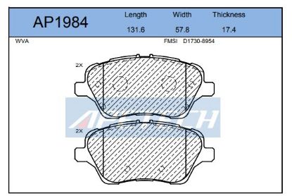 DİSK BALATA ÖN A03.2474 TRANSİT TOURNEO COURIER (14-) B-MAX FIESTA-VI (12-) resmi