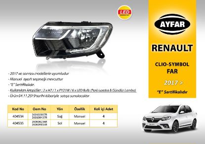 FAR SAĞ 404534 SYMBOL (17->) (LEDLİ) MOTORSUZ* resmi