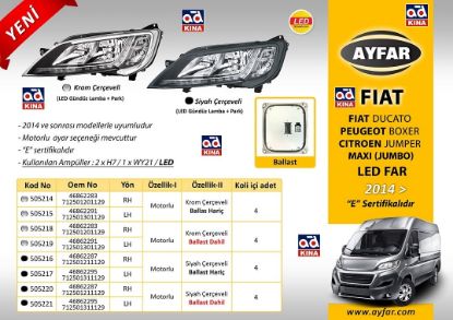 FAR SAĞ DUCATO (14-) BOXER KROM ÇERÇEVELİ LED MOTORLU (BALLAST HARİÇ) 505214 resmi
