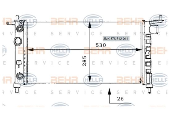 RADYATÖR CR269000S 8MK376712014 CORSA-B TIGRA 1.4 1.6 16V (KLİMASIZ+OTOMATİK) resmi
