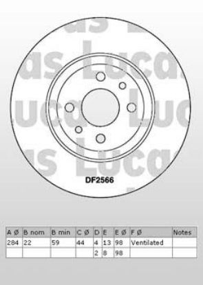 DİSK FREN AYNASI ÖN 561387B DOBLO (05-) 1.3 JTD LINEA HAVALI BÜYÜK (15JANT) resmi