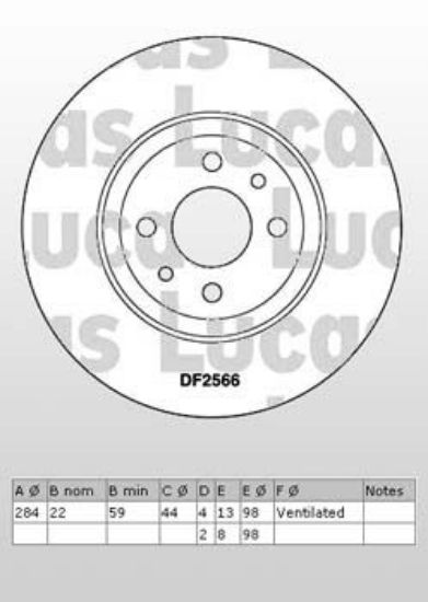 DİSK FREN AYNASI ÖN 561387B DOBLO (05-) 1.3 JTD LINEA HAVALI BÜYÜK (15JANT) resmi