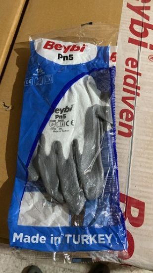 İŞ ELDİVENİ GRİ BEYAZ PN5 NO:9 PAKET:12 ÇİFT resmi