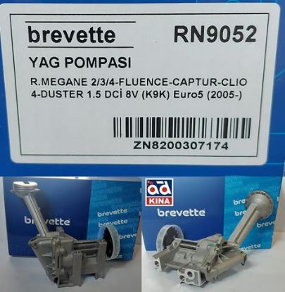 YAĞ POMPASI RN9052 MEGANE 1.5 DCİ (K9K) EURO5 FLUENCE CAPTUR CLIO 4 DUSTER resmi