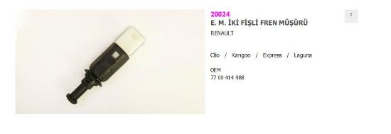 FREN MÜŞÜRÜ PRM400031 VTI0006 (4 FİŞLİ) CLIO KANGO EKSPRES LAGUNA resmi