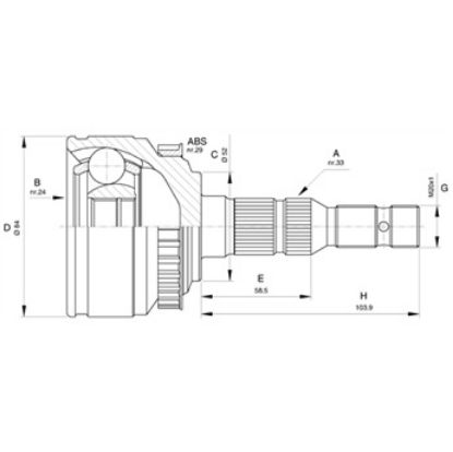 AKS KAFASI DIŞ AKS0179 (AK1451) CORSA-C (03-08) 1.7 DTI KALIN FREZE ABSLİ 29DİŞ resmi