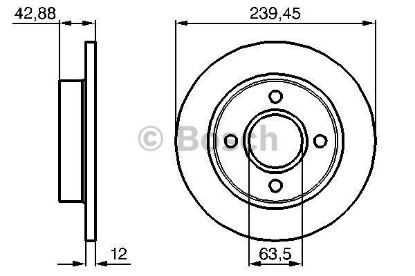 DİSK FREN AYNASI ÖN EFD2752 FIESTA IV-KA-MAZDA 121 1.2-1.3 (239.5x12x4DL) resmi