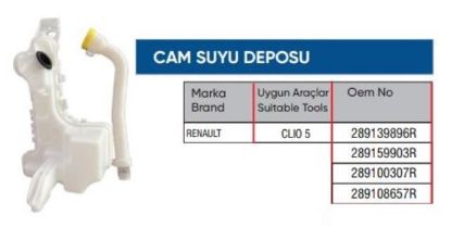 CAM YIKAMA SU DEPOSU 289139896R CLIO V resmi