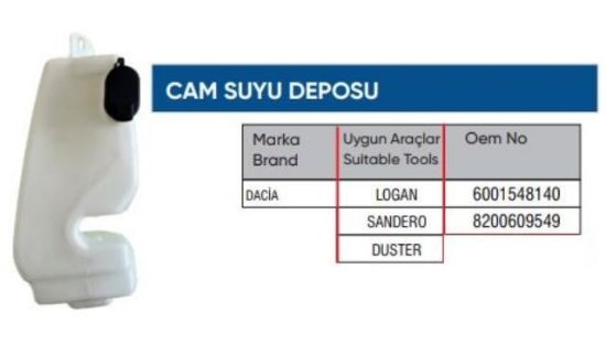 CAM YIKAMA SU DEPOSU 6001548140 LOGAN SANDERO DUSTER resmi
