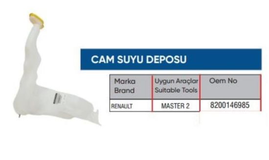CAM YIKAMA SU DEPOSU 8200146985 MASTER II resmi