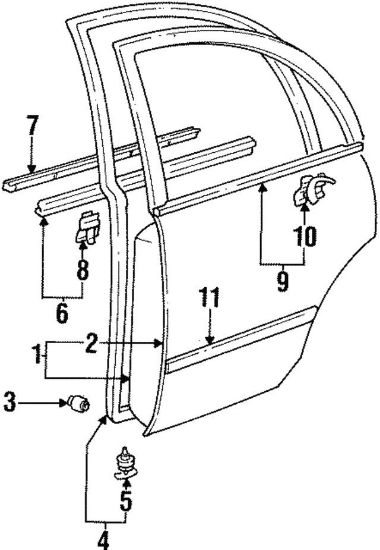 CAM KIZAĞI ARKA (SOL) 25154-A COROLLA 1.3i XLİ-1.4i-1.6i(AE100-AE101-AE111) (92> resmi