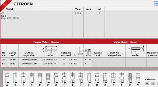 SİBOP TAKIMI 0860-0861 IN-6 EX-6 C-ELYSEE P301 12V (TURBOSUZ) resmi