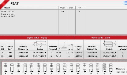 SİBOP TAKIMI 1431 1432 IN 8 EX 8 SIENA BRAVA MAREA PALIO 1.6 16V (TORK MOTOR) resmi