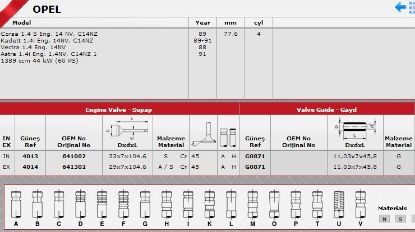 SİBOP TAKIMI 4013 4014 IN 4 EX 4 ASTRA 1.4İ VECTRA 1.4 KADET 1.4İ 8V resmi