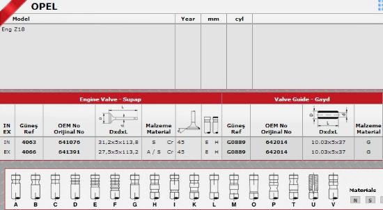 SİBOP TAKIMI 4063 4066 IN 8 EX 8 INSIGNIA 1.6 16V (180 PS) resmi