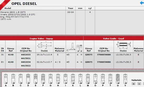 SİBOP TAKIMI 4148 4149 IN 4 EX 4 MOVANO VIVARO 1.9 TDI F9Q M7 resmi