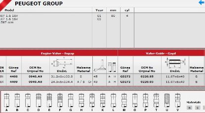 SİBOP TAKIMI 4408 4409 IN 8 EX 8 P206 P307 1.6 16V (TU5JP4) resmi