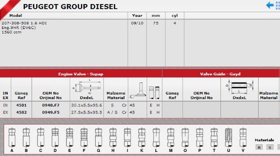 SİBOP TAKIMI 4581-4582 1.6 HDİ EURO5 DV6C P207 P308 P508 C3 C4 C5 DS3 DS4 DS5 resmi
