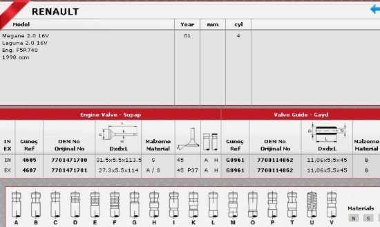 SİBOP TAKIMI 4605 4607 IN 8 EX 8 MEGANE 2.0 16V (F5R) resmi