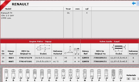 SİBOP TAKIMI 4664 4665 IN 8 EX 8 MEGANE LAGUNA SCENIC 2.0-16V (F4R) resmi