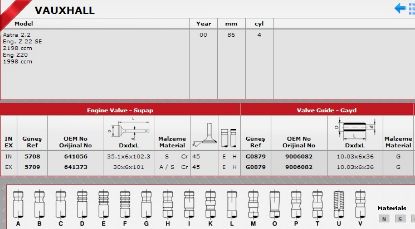 SİBOP TAKIMI 5708 5709 IN 8 EX 8 VECTRA 2.2-16V resmi