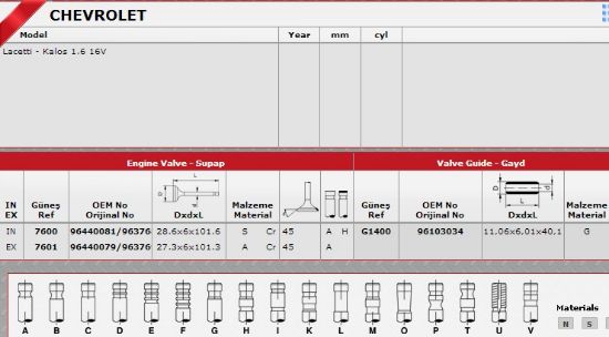 SİBOP GAYDI G1400 IN 8 EX 8 KALOS 1.4 LACETTI 1.6 16V resmi