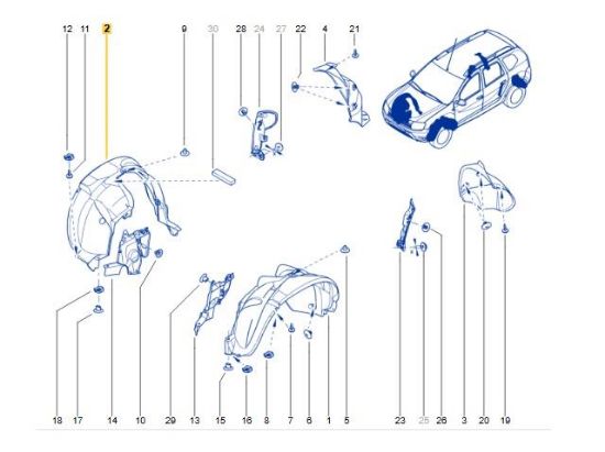 ÇAMURLUK DAVLUMBAZI ARKA SAĞ RD41 DUSTER 09-17 resmi