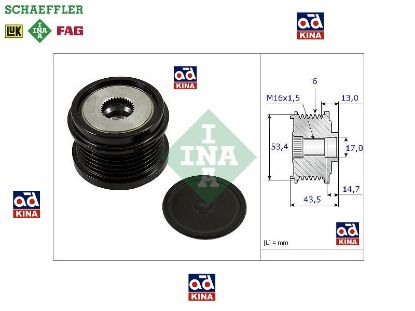 ALTERNATOR KASNAĞI 535023710 (43,5mm) FOCUS (09>) CMAX 1.6-2.0tdci resmi