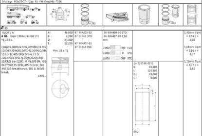 GÖMLEK 40201800 STD 83,0 PARTNER 1.9D XUD9A resmi