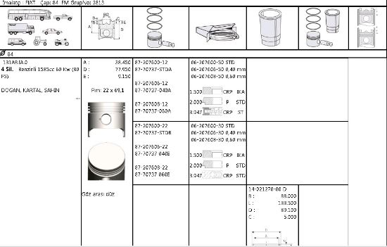 GÖMLEK 40212700 STD 84,0 M131 1600 resmi