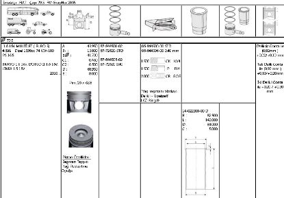 GÖMLEK 402230000 STD 79,5MM DOBLO LINEA 1.6JTD-16V EURO 5 resmi