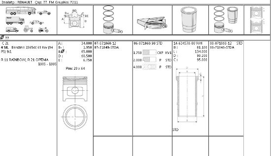 MOTOR SEGMANI STD 60718609 STD 77,0 FAIRWAY OPTIMA 1600 resmi