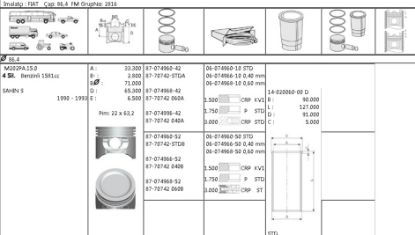 MOTOR SEGMANI 60749661 040 86,4 TEMPRA SLX ŞAHİN-S 1600 resmi