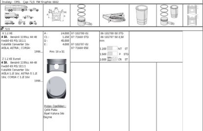 MOTOR SEGMANI 61027075 050 ASTRA CORSA-C X1.2XE Z1 2XE 1,2*1,5*2 72,5MM resmi