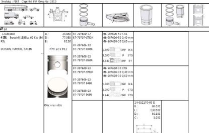 MOTOR SEGMANI 62076003 STD 84,0 M131 1600 resmi