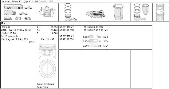 MOTOR SEGMANI 63374009 STD LAGUNA-I 1.8İ-8V F3P resmi