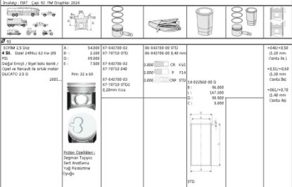 MOTOR SEGMANI 68437060 040 93,0 DUCATO MASTER 2.5D resmi