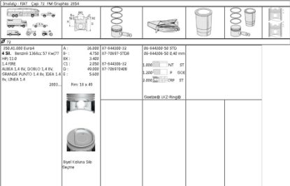 PİSTON SEGMAN 8770697 040 72,00MM ALBEA DOBLO 1.4-8V FİRE MOTOR resmi