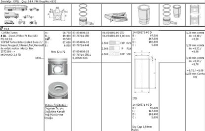 PİSTON SEGMAN 8770714 040 94,4 DUCATO MASTER 2.8TD resmi