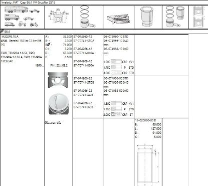PİSTON SEGMAN 8770741 08000AG 86,4 TEMPRA SLX 1600 resmi