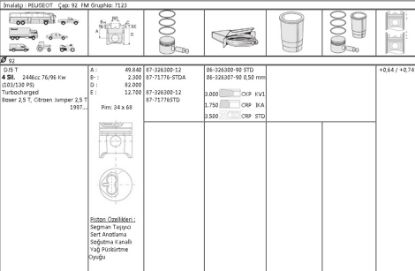 PİSTON SEGMAN 8771776 STD 8732630012 94,0 BOXER 2.5TD DJ5 JUMPER resmi