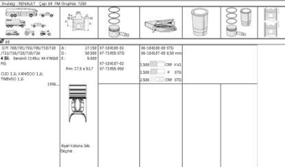 PİSTON SEGMAN 8771955 050 8710410702 69,00MM CLIO KANGO TWINGO 1.2-8V resmi