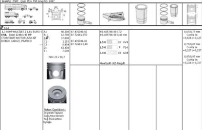 PİSTON SEGMAN 8772661 STD 69,60 EURO 5 (90HP) DOBLO 1.3 MJET START-STOP ASTRA-J resmi