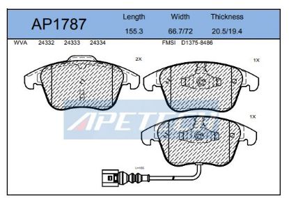 DİSK BALATA ÖN 1160280A A4 A5 FİŞLİ resmi