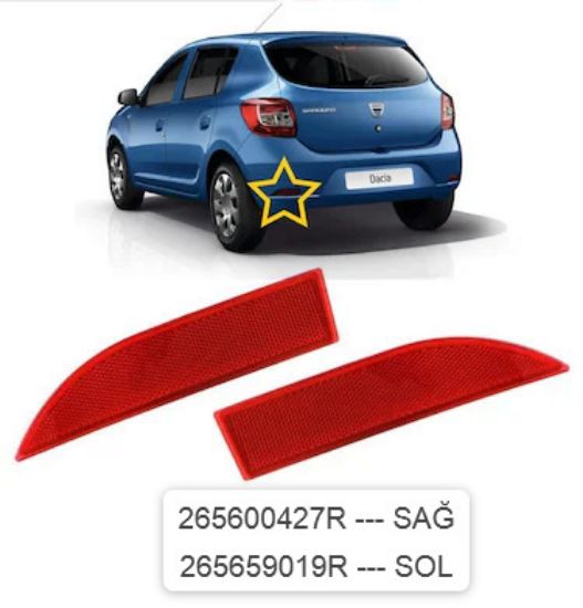 FS23123 ARKA TAMPON REFLEKTÖRÜ SOL LOGAN II SANDERO II SYMBOL THALIA III resmi