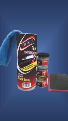 FAR TEMİZLEME SETİ ( 3 CİNS CİLA + SÜNGER + TEMİZLEME BEZİ )  resmi