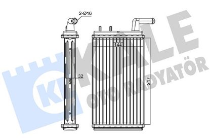 KALORİFER RADYATÖRÜ 0181832AB M131 ALÜMİNYUM (BRAZING) resmi